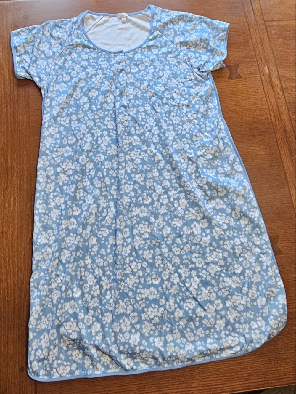 Lake Henley Snap Floral Nightgown XL
